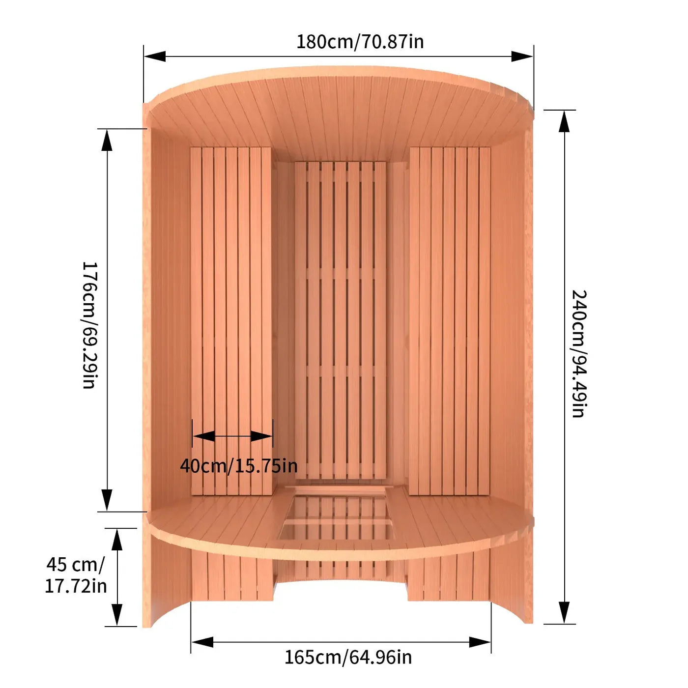 PureTherm | Northwood 6-Person Cedar Barrel Sauna with Porch