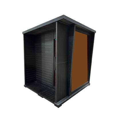 PureTherm | Glass-Front Square Outdoor Sauna | 6kW | 4–6 Person