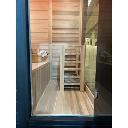PureTherm | Glass-Front Square Outdoor Sauna | 6kW | 4–6 Person