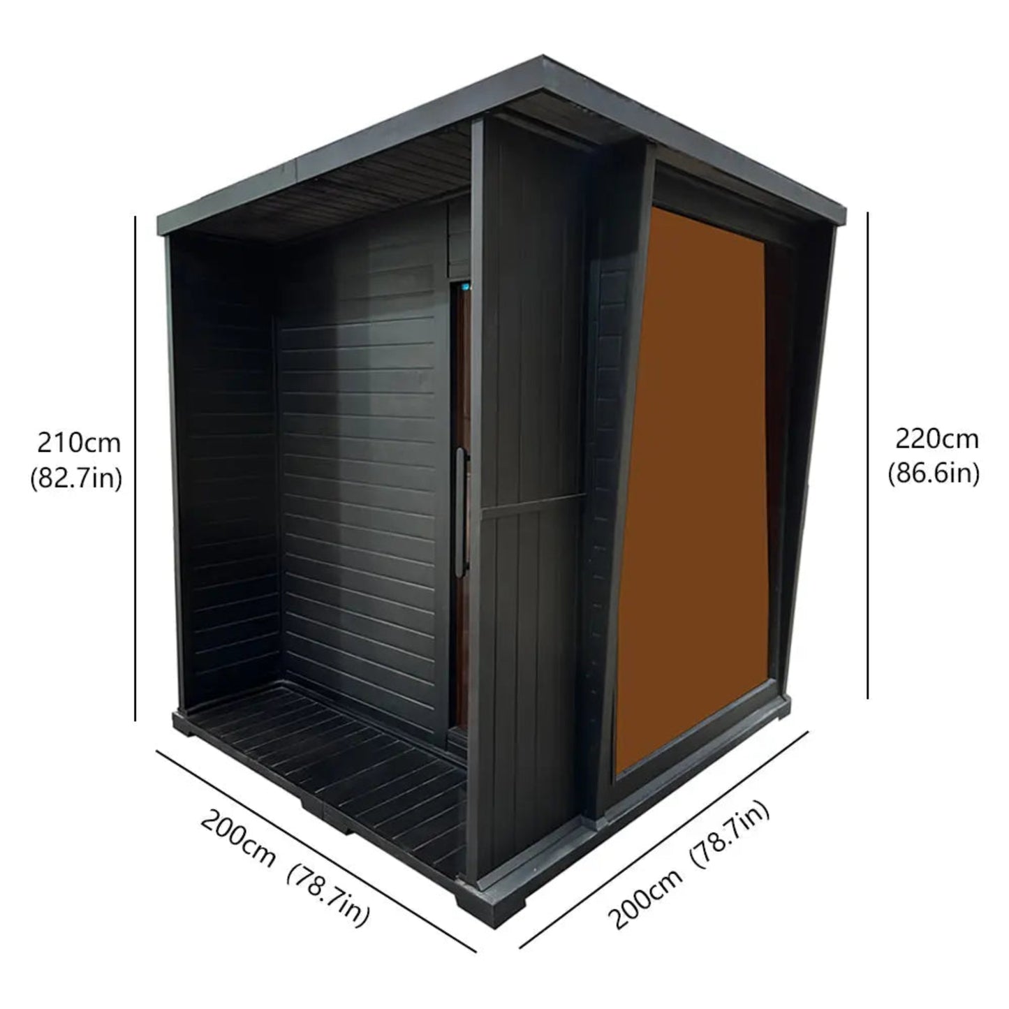 PureTherm | Glass-Front Square Outdoor Sauna | 6kW | 4–6 Person
