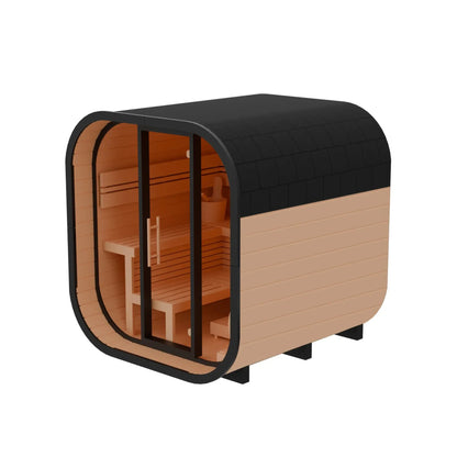 PureTherm | Nightfall Square 4–6 Outdoor Sauna (Thermo Spruce)