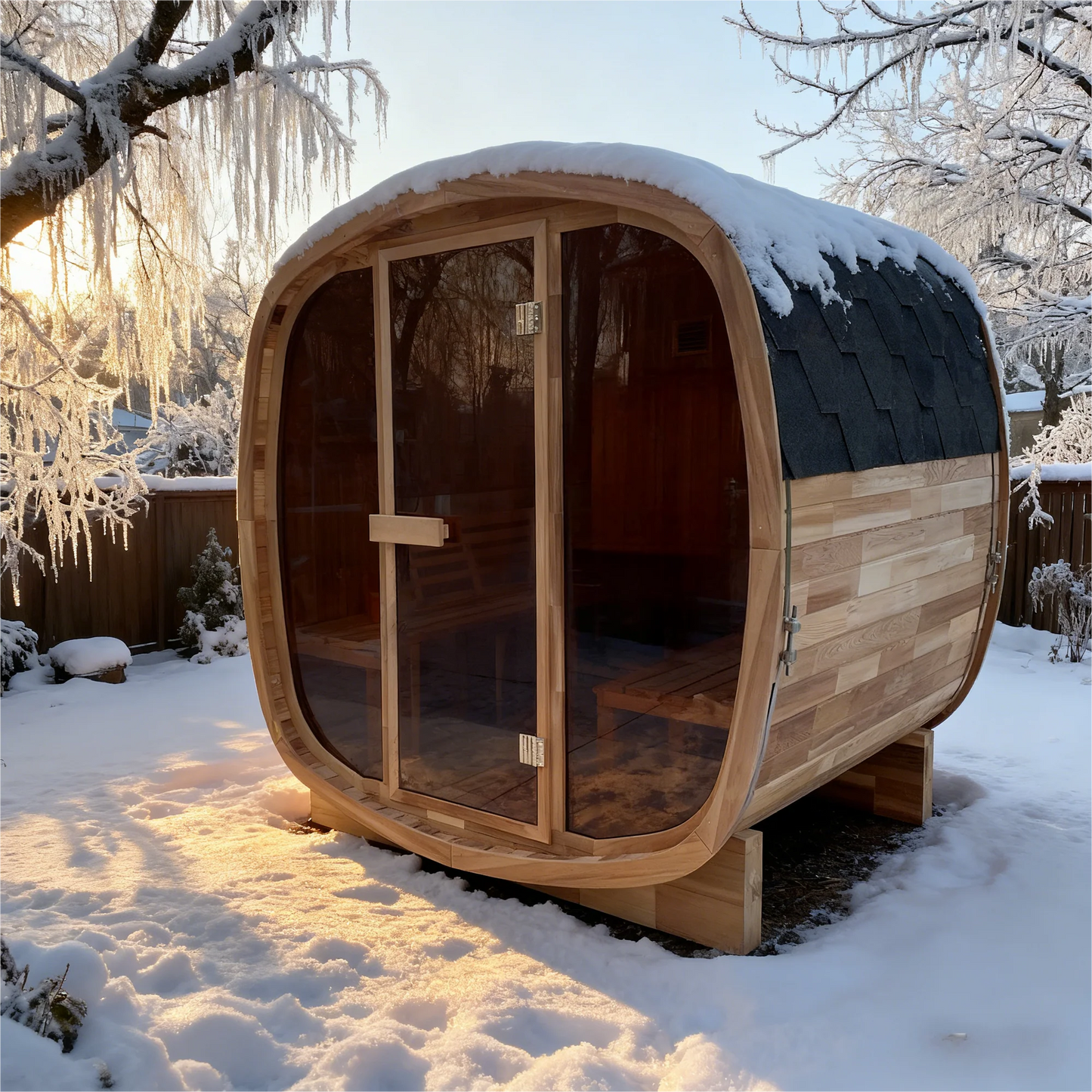 PureTherm | Northwood 4-Person Outdoor Cedar Steam Sauna (Tinted Glass)