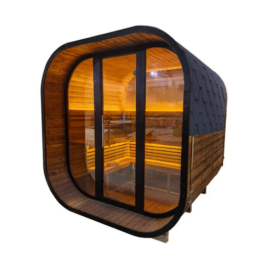 PureTherm | Nightfall Square 4–6 Outdoor Sauna (Thermo Spruce)