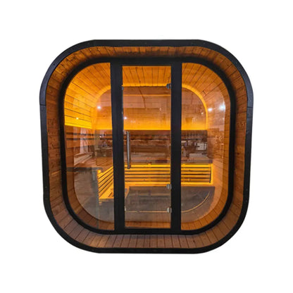PureTherm | Nightfall Square 4–6 Outdoor Sauna (Thermo Spruce)