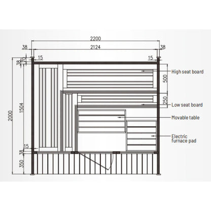 PureTherm | Nightfall Square 4–6 Outdoor Sauna (Thermo Spruce)