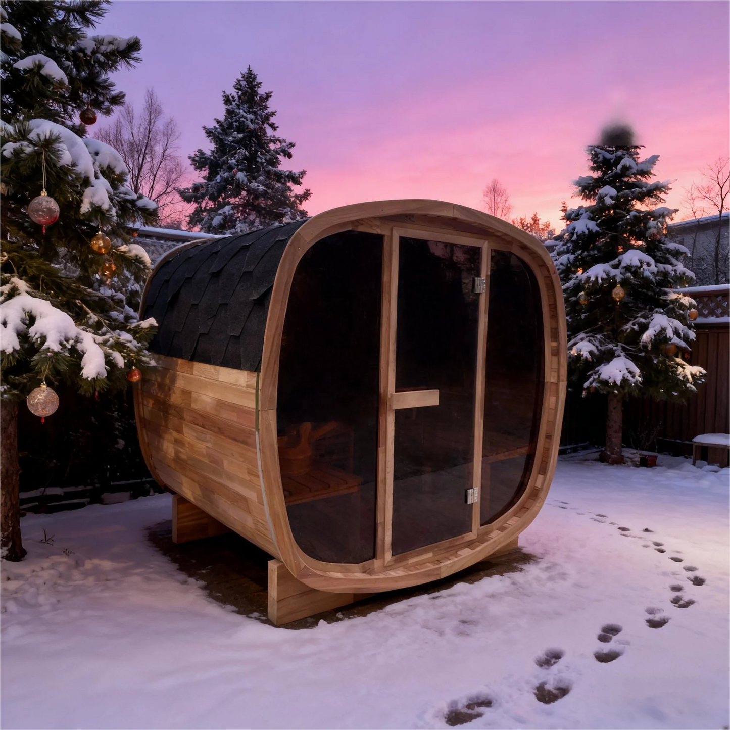 PureTherm | Northwood 4-Person Outdoor Cedar Steam Sauna (Tinted Glass)