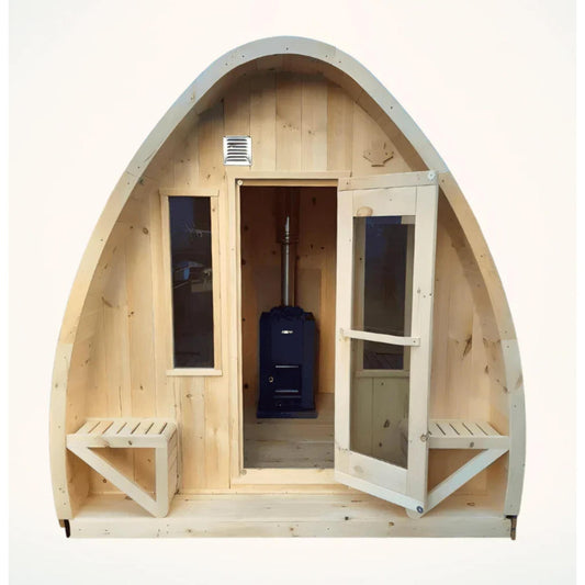True North Large Pod Outdoor Sauna - Red Cedar, White Cedar Wood
