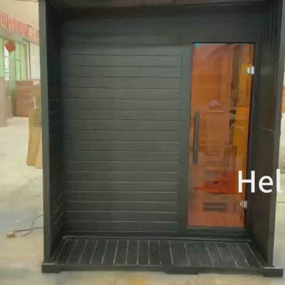 PureTherm | Glass-Front Square Outdoor Sauna | 6kW | 4–6 Person